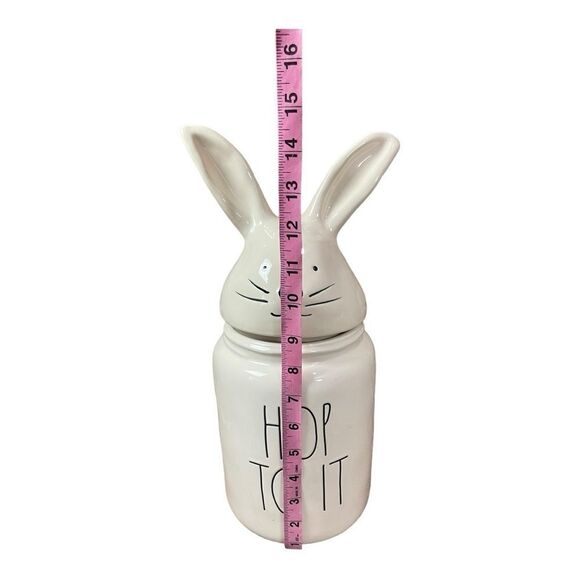 Rae Dunn Large Hop To It Canister, Bunny Ears Cookie Jar Farmhouse Classic - Picture 5 of 9
